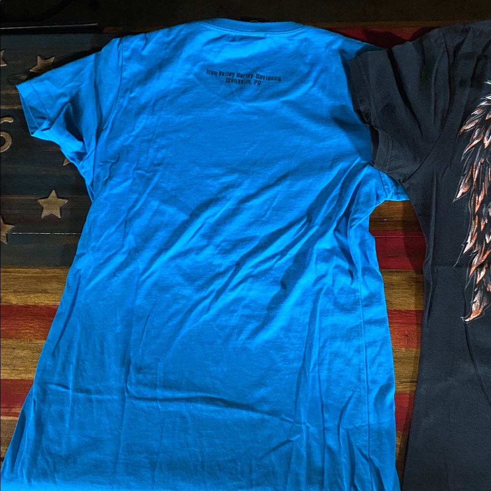Harley-Davidson womens Flame Graphic Orange Tee - Picture 6 of 6